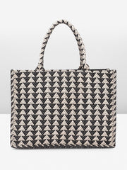 PRIMROSE Black Chevron Pattern Tote Bag for Women
