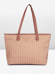 PRIMROSE Floral Print Tote Bag with Buckle Detail, Pink and Cream Pattern, Shoulder Straps