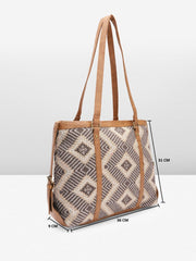 PRIMROSE Geometric Textured Shopper Tote Bag