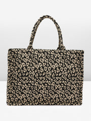 PRIMROSE Leopard Print Tote Bag for Women Black and Beige