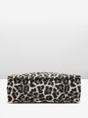 PRIMROSE Leopard Print Tote Bag, 33 cm x 45 cm, Black and Beige