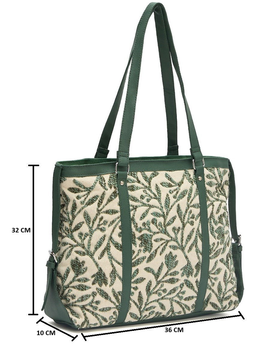 PRIMROSE Women's Tote (Forest Green and Cream)