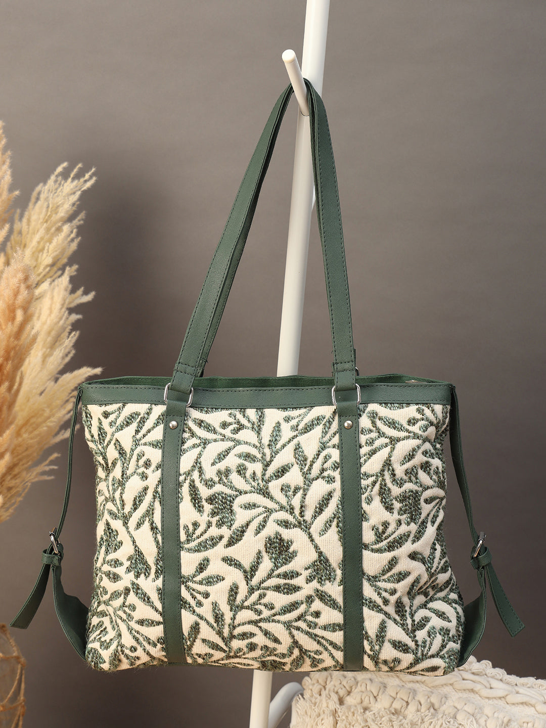 PRIMROSE Women's Tote (Forest Green and Cream)