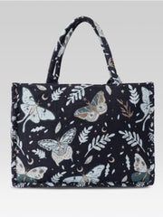 PRIMROSE Tapestry Tote Bag, Moth and Butterfly Print, Celestial Botanical Theme