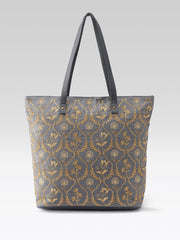 PRIMROSE Canvas Tote Bag with Gold Floral Embroidery