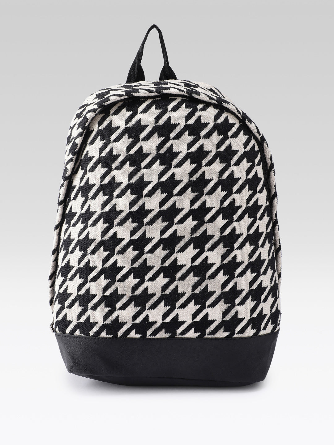 PRIMROSE Houndstooth Backpack, Black and White Pattern