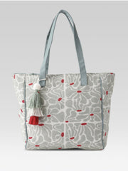 PRIMROSE Floral Print Tote Bag, with Tassel Charm, Spacious Interior
