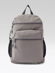PRIMROSE Multi-Pocket Backpack, Grey, Water-Resistant Material, Side Mesh Pockets, Multiple Compartments