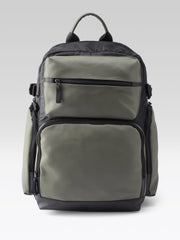 PRIMROSE Multi-Pocket Backpack, Olive Green and Black, Water-Resistant Nylon, Multiple Compartments, Travel and Daily Use