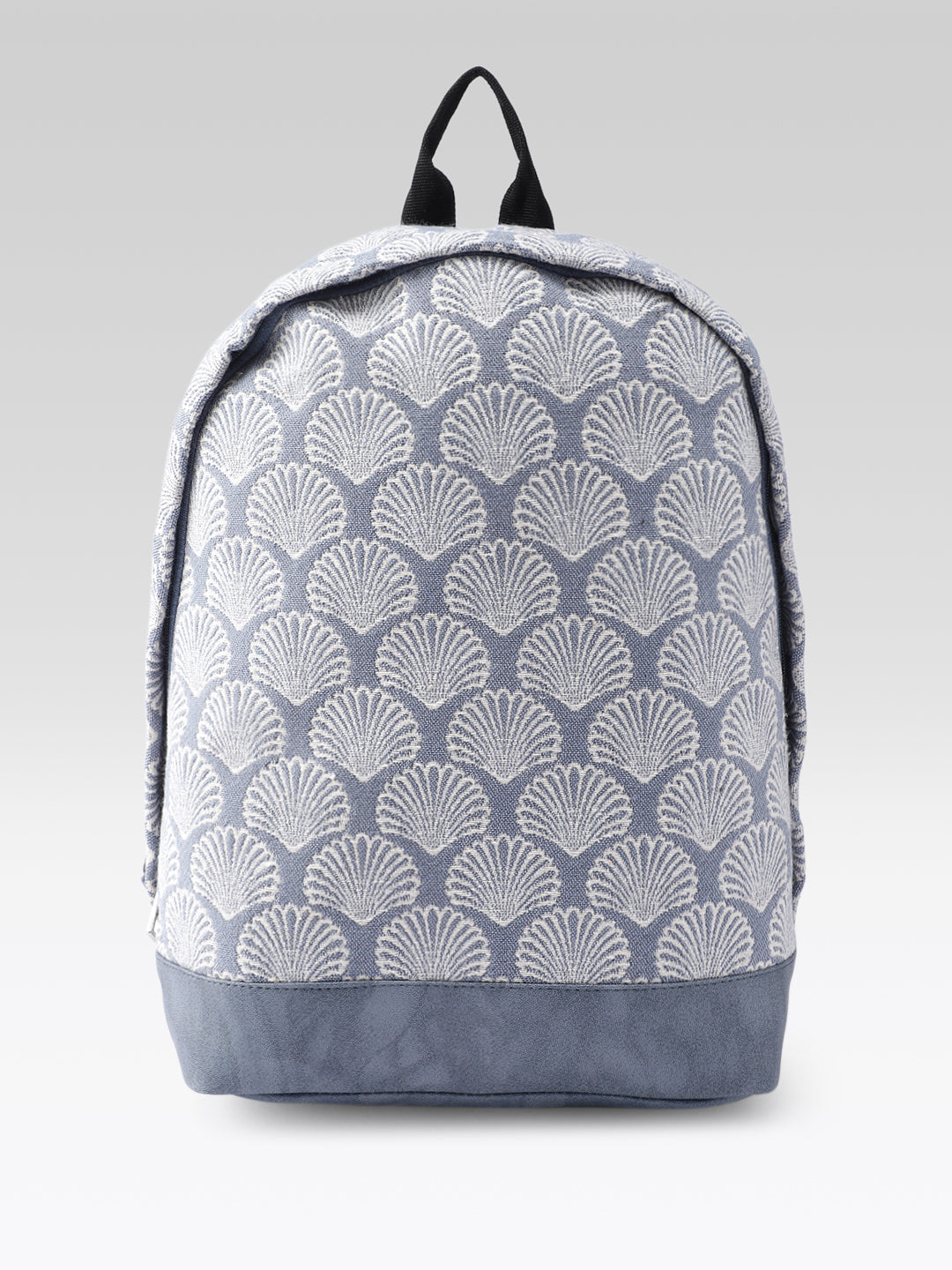 PRIMROSE Backpack with Shell Pattern, Blue and Grey