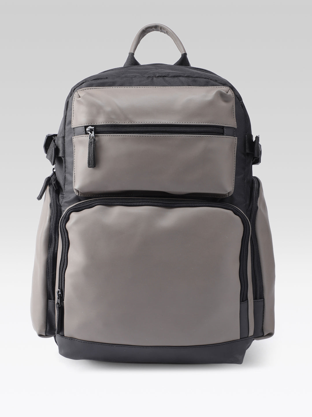 PRIMROSE Multi-Pocket Backpack, Grey and Black Two-Tone, Multiple Compartments, Padded Straps, Travel and Daily Use