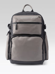 PRIMROSE Multi-Pocket Backpack, Grey and Black Two-Tone, Multiple Compartments, Padded Straps, Travel and Daily Use