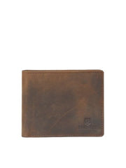 PRIMROSE Vintage Leather Long Wallet, Slim Bifold Design, Brown