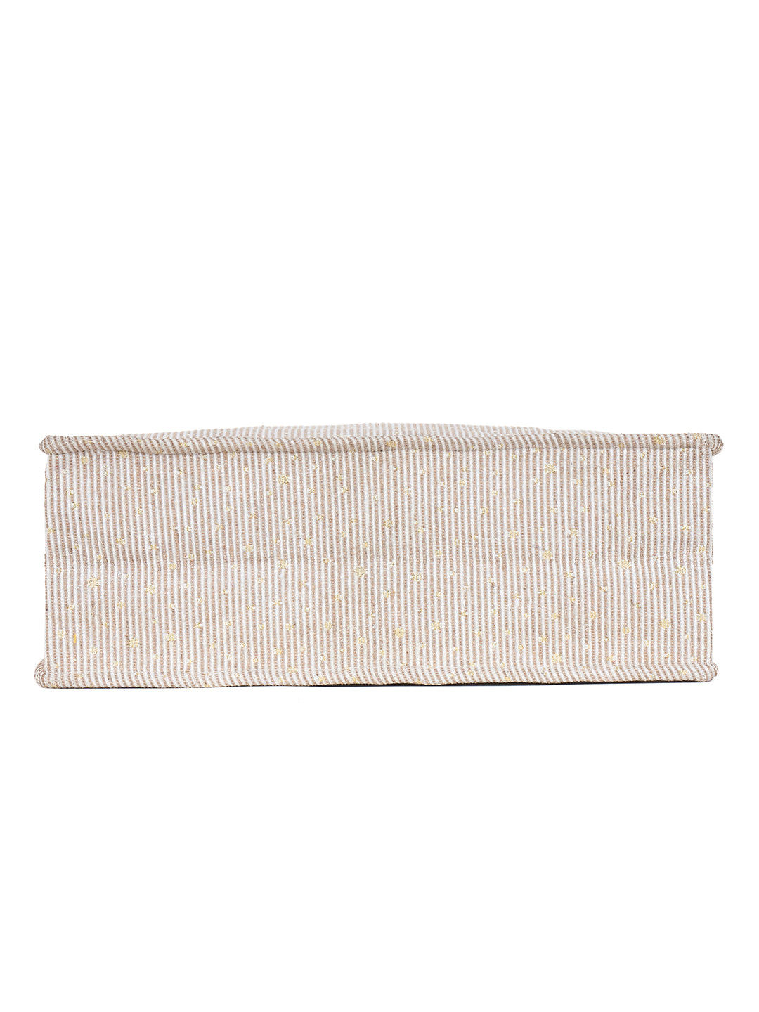 PRIMROSE Striped Cotton Tote Bag, Large Shopping Bag, Beige and White