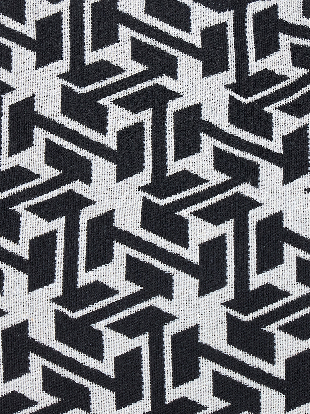 PRIMROSE Geometric Pattern Canvas Tote Bag, Black and White, Casual Shopping Shoulder Bag