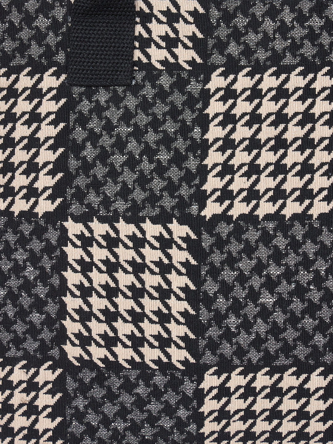 PRIMROSE Houndstooth Pattern Canvas Tote Bag, Black and White Checkered Design, Double Handle