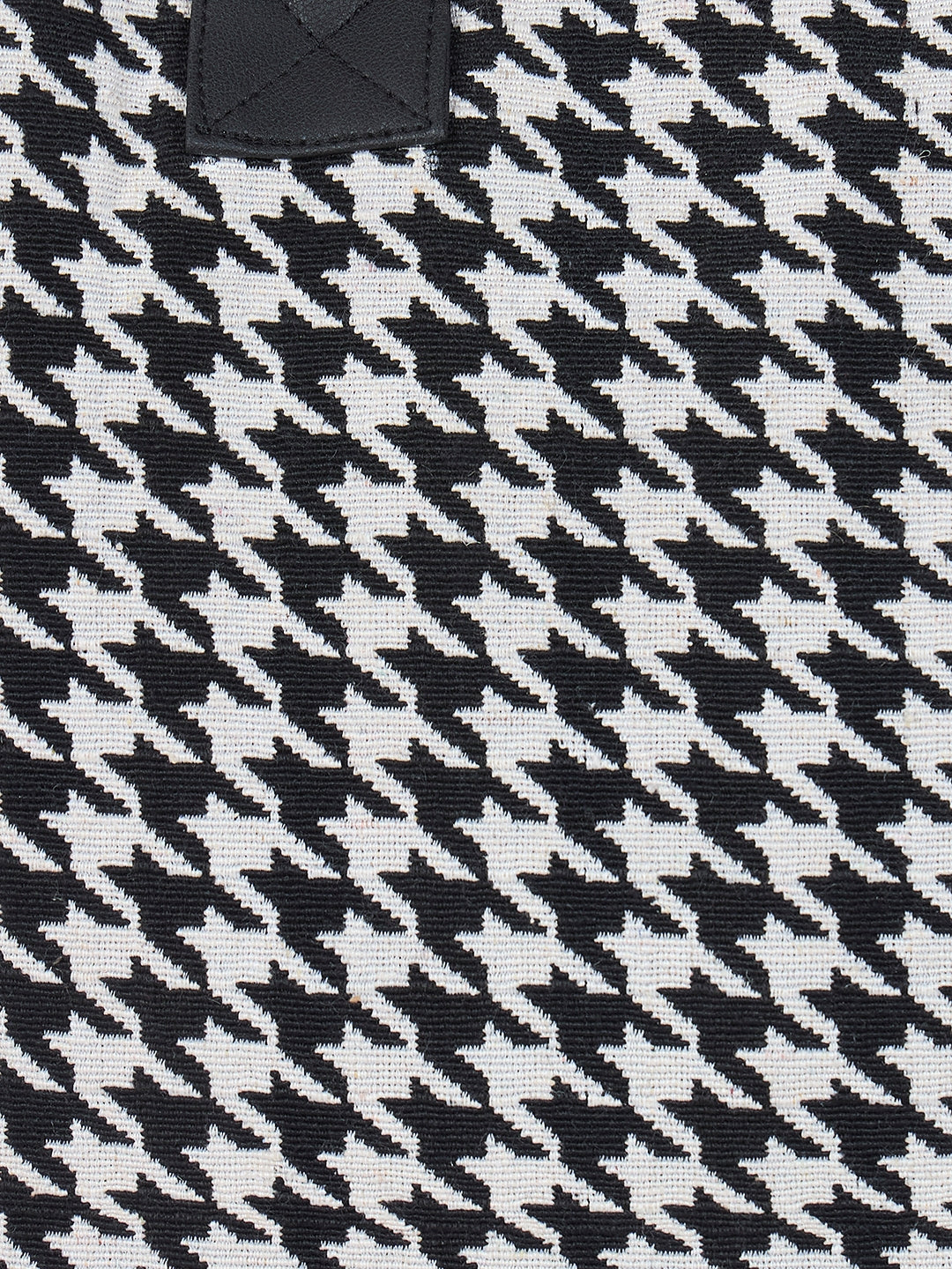 PRIMROSE Houndstooth Canvas Tote Bag, Black and White Pattern, Double Handle