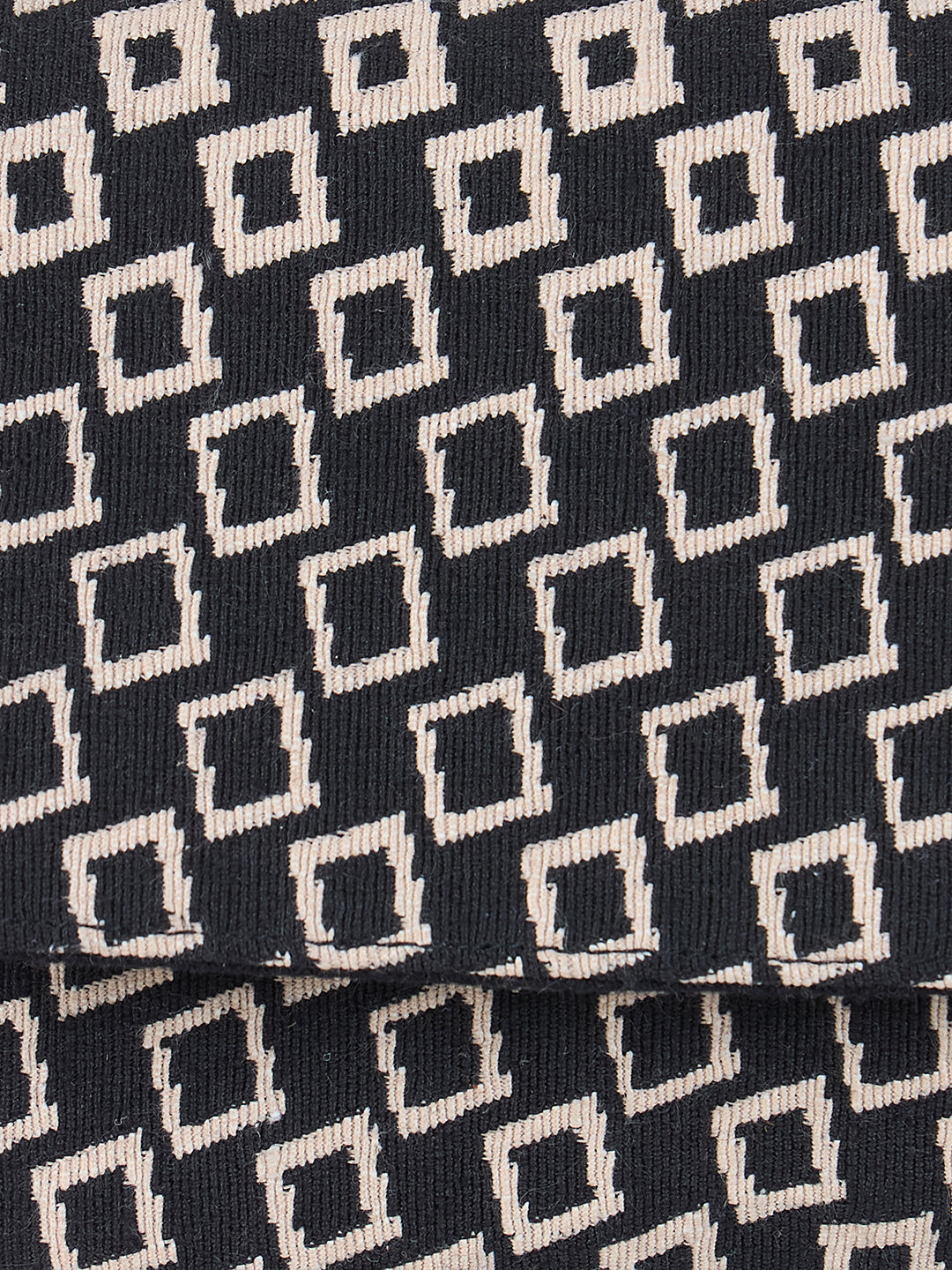 PRIMROSE Geometric Pattern Crossbody Bag, Black and White Print, Adjustable Shoulder Strap
