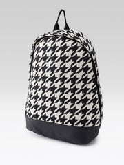 PRIMROSE Houndstooth Backpack, Black and White Pattern