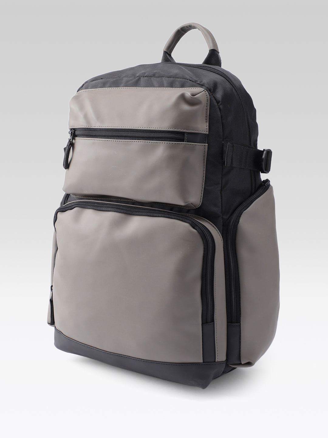 PRIMROSE Multi-Pocket Backpack, Grey and Black Two-Tone, Multiple Compartments, Padded Straps, Travel and Daily Use