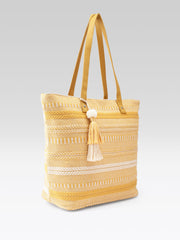 PRIMROSE Cotton Tote Bag with Yellow Tassel