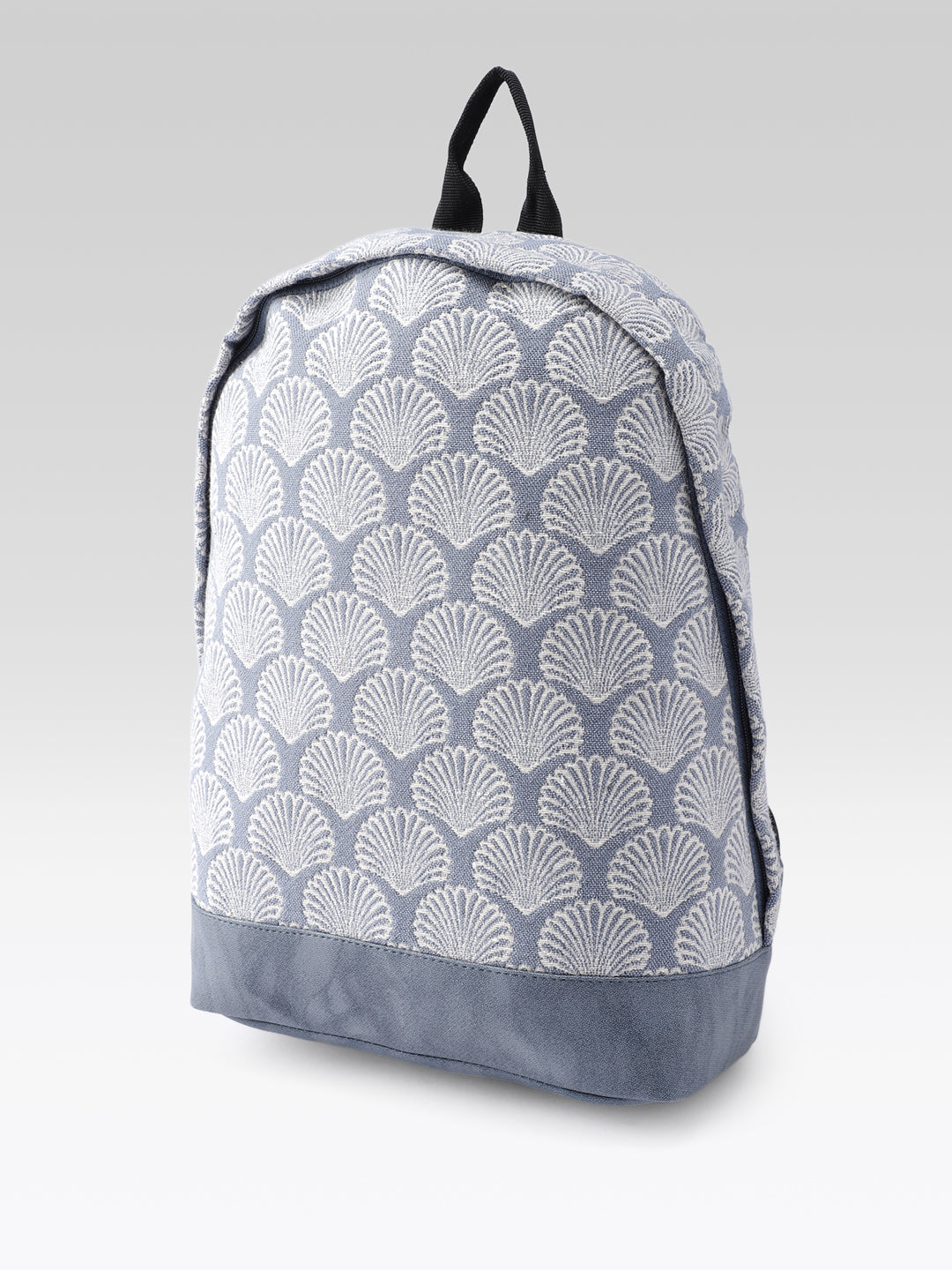 PRIMROSE Backpack with Shell Pattern, Blue and Grey
