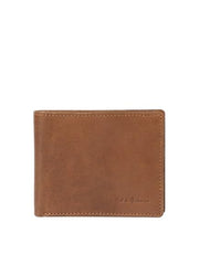 PRIMROSE Men's Classic Bifold Leather Wallet, Tan Brown, Slim Design