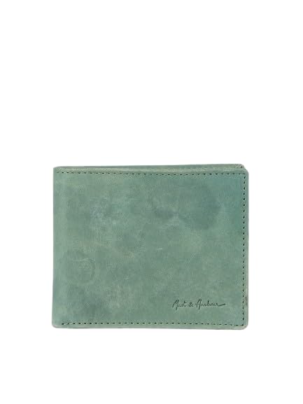 PRIMROSE Leather Slim Wallet, Minimalist Design, Sage Green