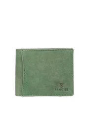 PRIMROSE Leather Bi-fold Wallet, Olive Green, Slim Design