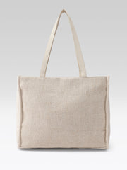 PRIMRSE Jute Tote Bag with Embroidered Fern Design