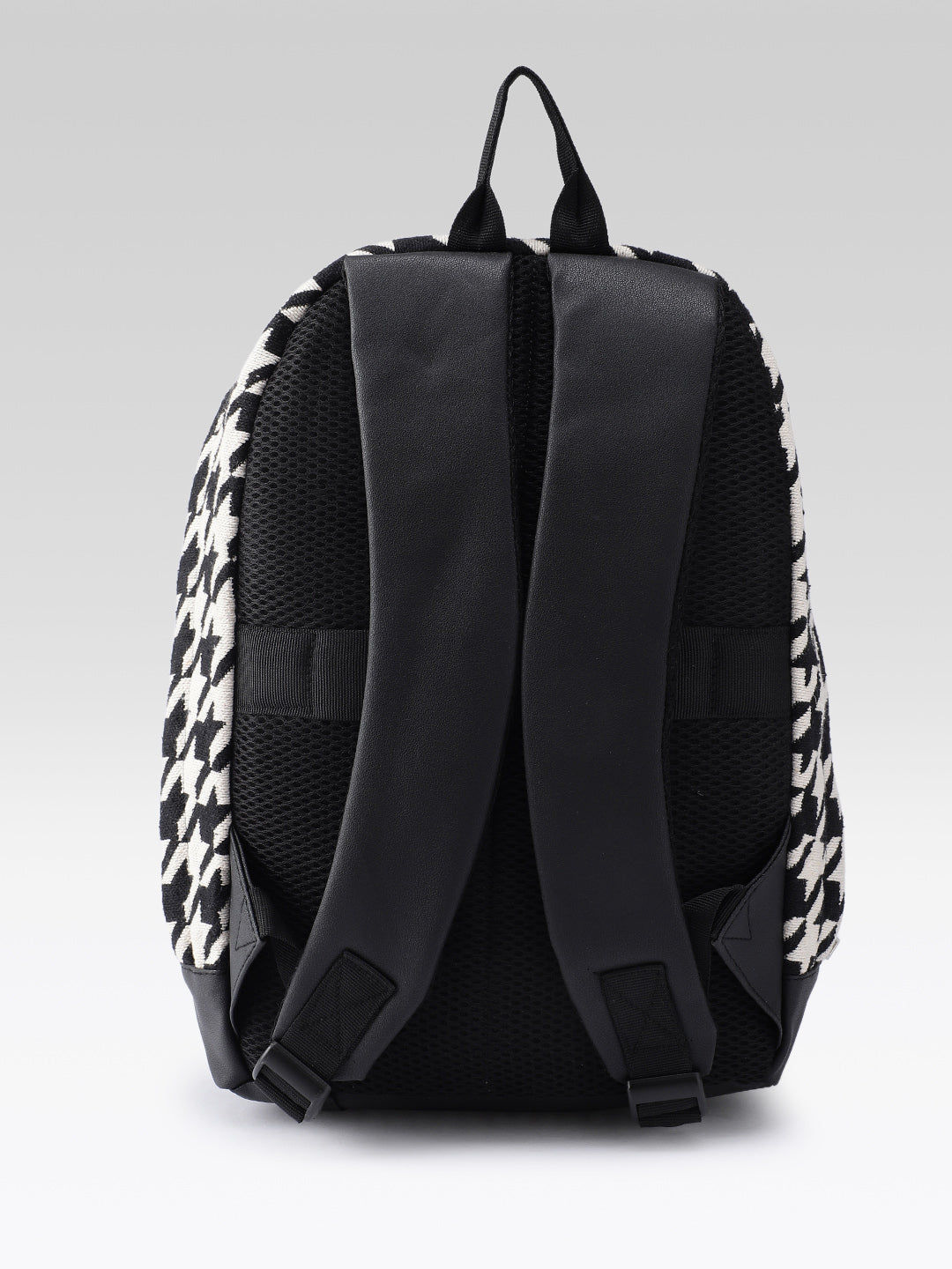 PRIMROSE Houndstooth Backpack, Black and White Pattern