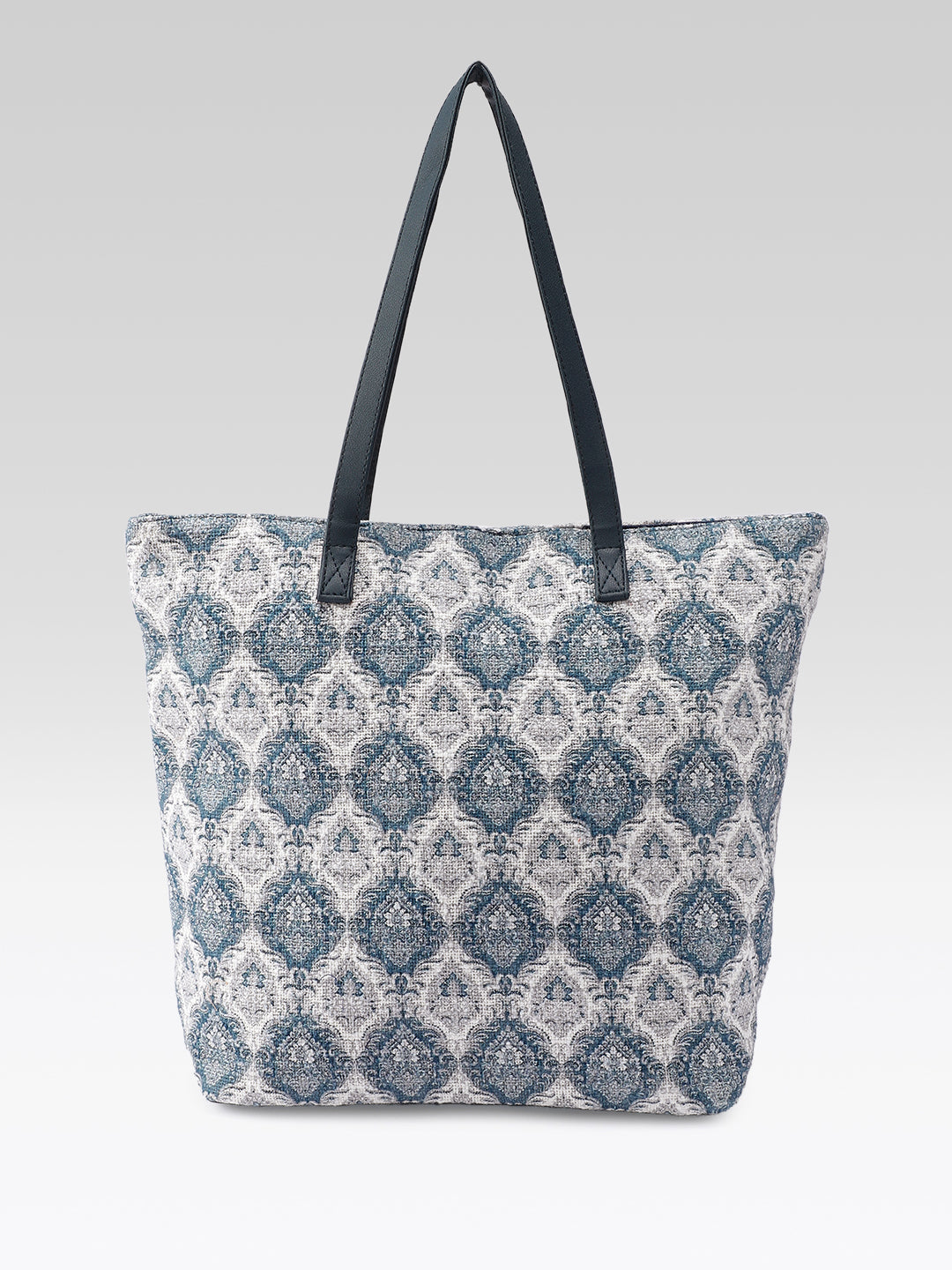 PRIMROSE Cotton Tote Bag with Blue and Beige Floral
