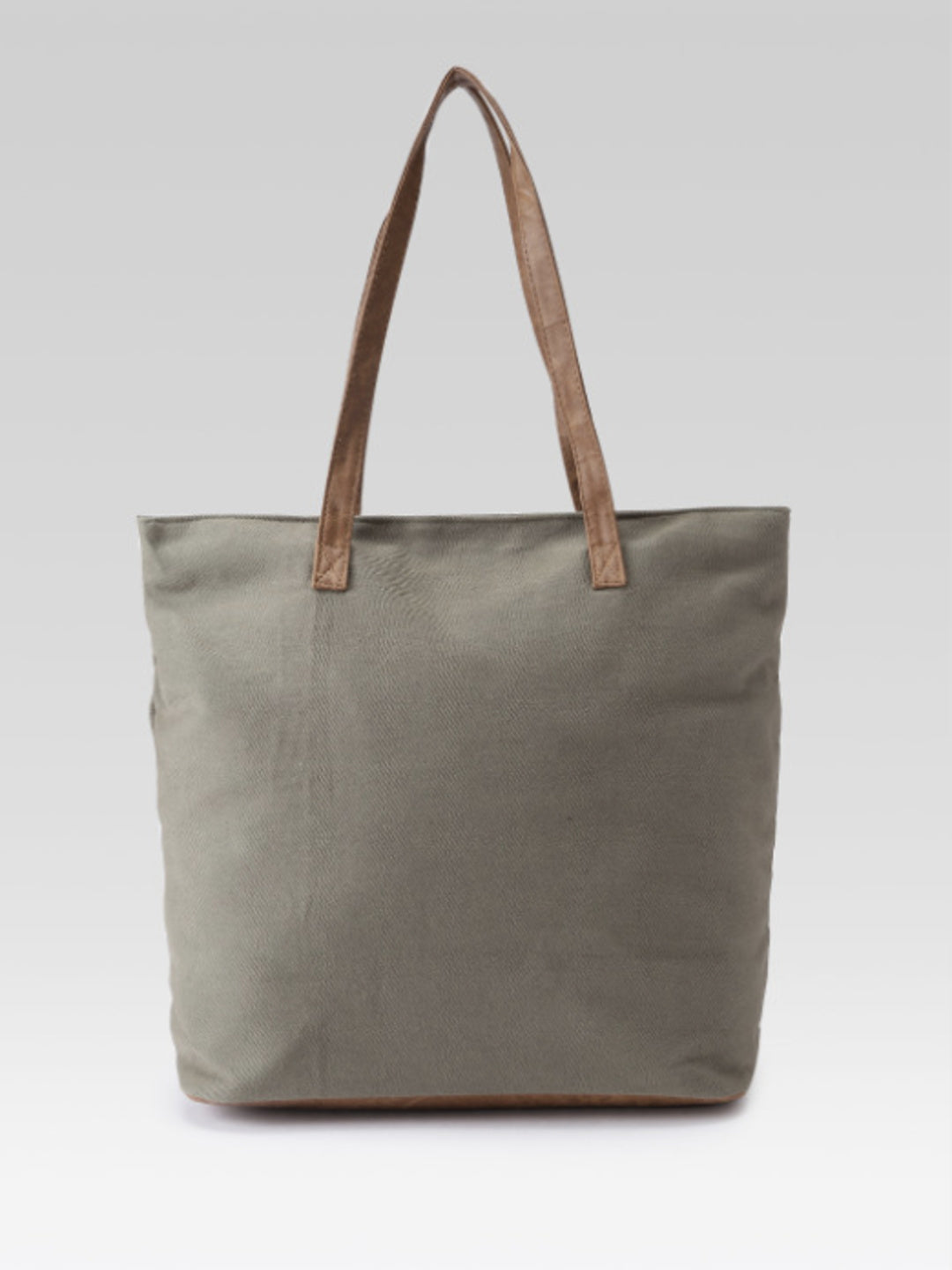 PRIMROSE Floral Embroidered Tote Bag, Olive Green, With Tassel Charm, Boho Style