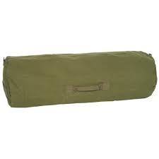 Zipper Duffel Bag 22 OZ Cotton Canvas, Olive Drab