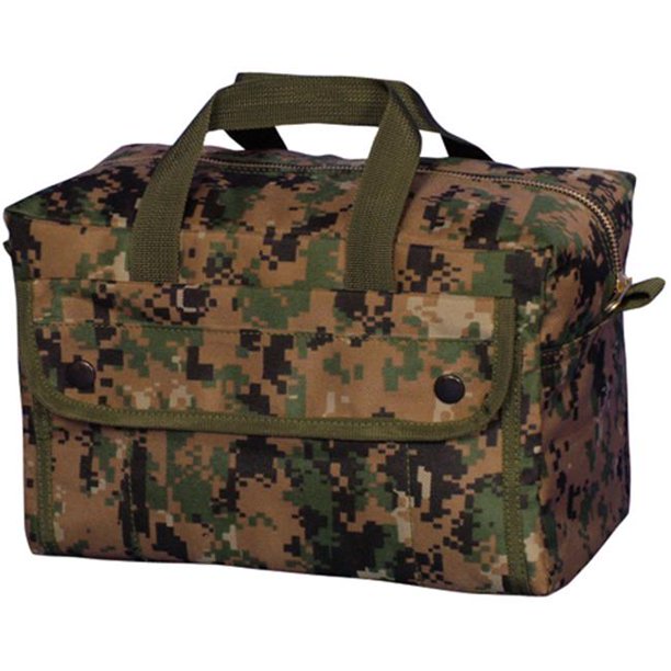 Mechanic's Tool Bag 22 OZ with Brass Zipper, Digital Woodland