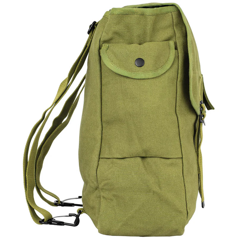 Cotton Canvas Jambo Musette Bag 22 OZ Backpack, Olive Drab