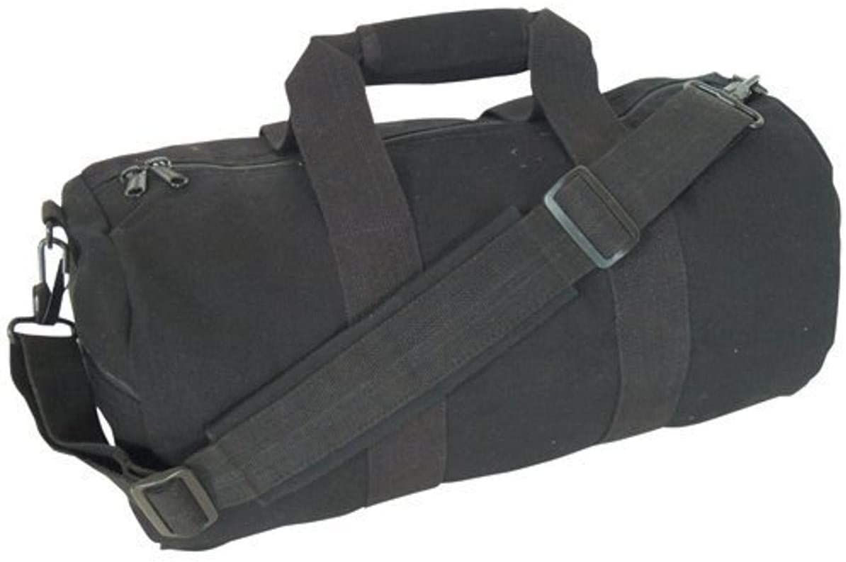 Heavy Duty Cotton Canvas Roll Bag 22 OZ, Black, 9" x 18"