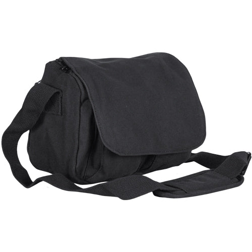 Heavy Duty Cotton Canvas 22 OZ Departure Shoulder Bag, Black