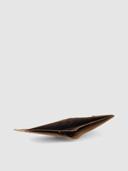 PRIMROSE Vintage Leather Long Wallet, Slim Bifold Design, Brown