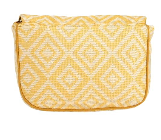 PRIMROSE Ethnic Boho Shoulder Bag for Women, Woven Fabric with Tassels, (YELLOW)