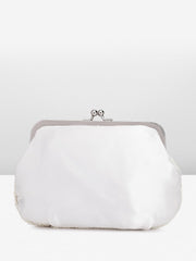 PRIMROSE Beaded Clutch Purse with Floral Embroidery, Cream