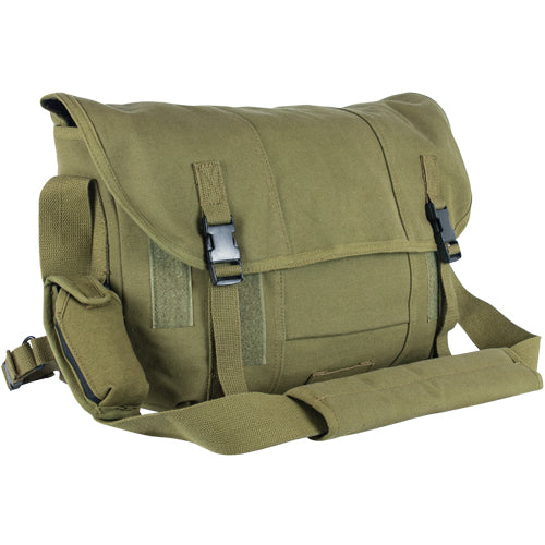 Heavy Duty Cotton Canvas 22 OZ Courier Shoulder Bag, Olive Drab