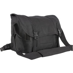Heavy Duty Cotton Canvas 22 OZ Courier Shoulder Bag, Black