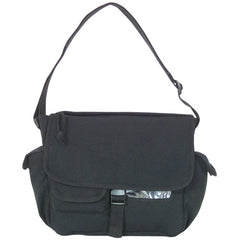 Heavy Duty Cotton Canvas 22 OZ Messenger Bag, Black