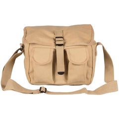 Heavy Duty Cotton Canvas 22 OZ Ammo Utility Shoulder Bag, Khaki,10" x 8