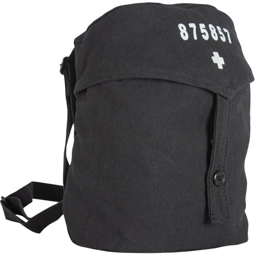 Heavy Duty Cotton Canvas 22 OZ, Swiss Gas Mask Bag, Black