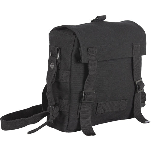 Heavy Duty Cotton Canvas 22 OZ, GERMAN STYLE BREAD SHOULDER BAG MINI, Black