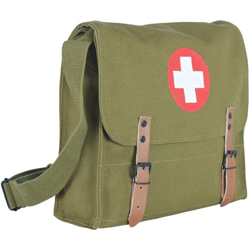 Heavy Duty Cotton Canvas 22 OZ, German Medic Bag, Olive Drab