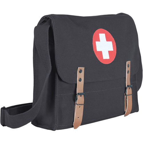 Heavy Duty Cotton Canvas 22 OZ, German Medic Bag, Black