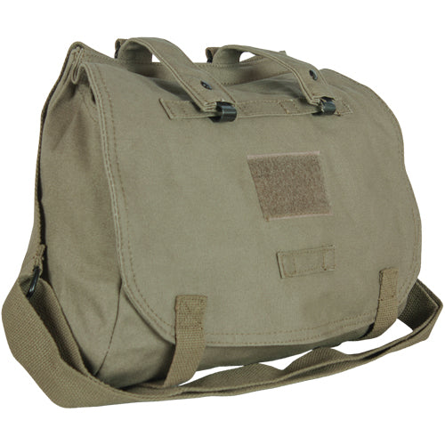 Heavy Duty Cotton Canvas 22 OZ, Retro Hungarian Shoulder Bag, Olive Drab, Style: Plain